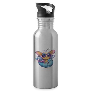 Libelle Comic Cool - Trinkflasche mit integriertem Trinkhalm - Lightsilver - Rechts