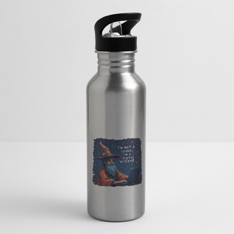 I'm Not a Coder I'm a Digital Wizard Programmer Water bottle with straw
