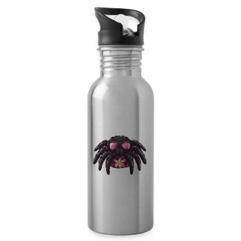 Tarantula Comic Urlaub - Trinkflasche mit integriertem Trinkhalm - Lightsilver - Rechts