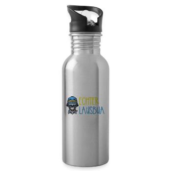 Lausbua Lausbub Lederhosen Trachten - Trinkflasche mit integriertem Trinkhalm - Lightsilver - Rechts