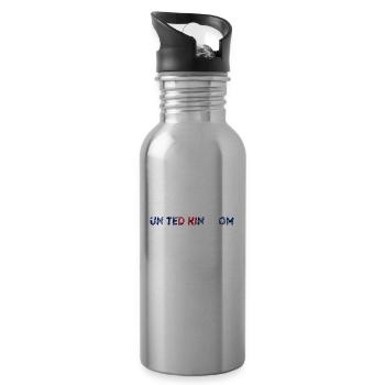 United Kingdom lustige Geschenkidee England UK - Trinkflasche mit integriertem Trinkhalm - Lightsilver - Rechts