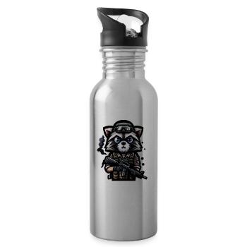 Raccoon Squat - Trinkflasche mit integriertem Trinkhalm - Lightsilver - Rechts