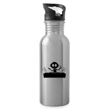 DJ Party Turntables - Trinkflasche mit integriertem Trinkhalm - Lightsilver - Rechts