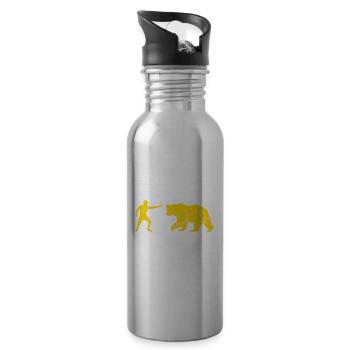 Stop Bär - Trinkflasche mit integriertem Trinkhalm - Lightsilver - Rechts