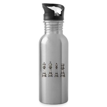 Schaak - Drinkfles met geïntegreerd rietje - lichtzilver - Rechts