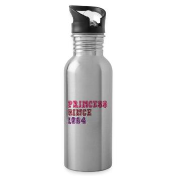 1964 Geburtstag Prinzessin - Trinkflasche mit integriertem Trinkhalm - Lightsilver - Rechts