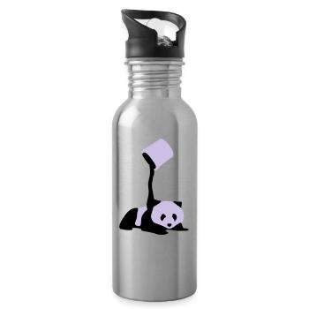 Baby Panda - Trinkflasche mit integriertem Trinkhalm - Lightsilver - Rechts