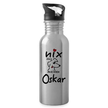 Nicht's ohne Hund Oskar - Trinkflasche mit integriertem Trinkhalm - Lightsilver - Rechts