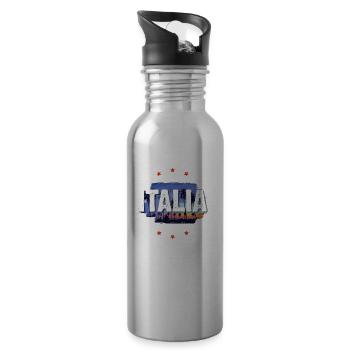 Italia - Gourde avec paille intégrée - argent clair - Droite