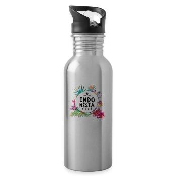 Indonesien Tour Bunt - Trinkflasche mit integriertem Trinkhalm - Lightsilver - Rechts