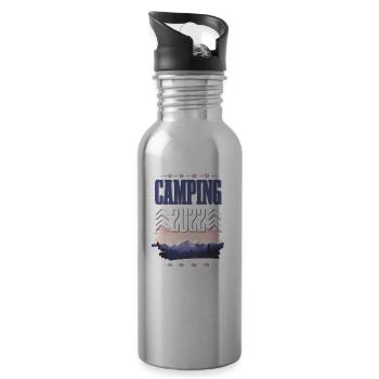 Camping 2022 - Gourde avec paille intégrée - argent clair - Droite