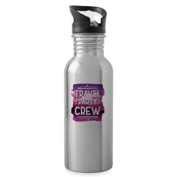 Travel Party Crew - Trinkflasche mit integriertem Trinkhalm - Lightsilver - Rechts
