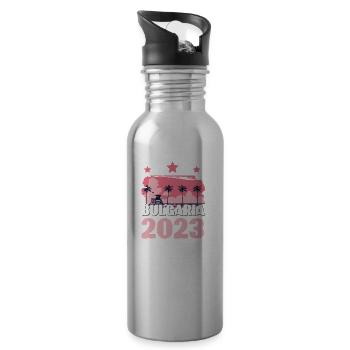 Bulgaria 2023 - Water bottle with straw - silver - Right