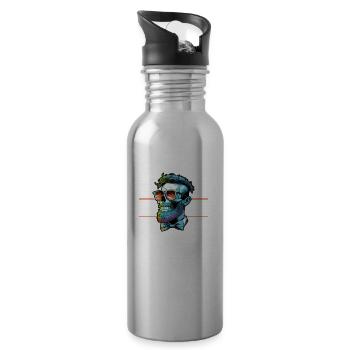 Junggesellenabschied 2023 Jga Skelett - Trinkflasche mit integriertem Trinkhalm - Lightsilver - Rechts