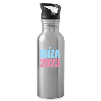 Ibiza 2023 - Trinkflasche mit integriertem Trinkhalm - Lightsilver - Rechts