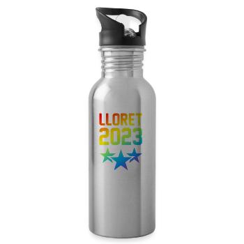 Lloret De Mar 2023 - Trinkflasche mit integriertem Trinkhalm - Lightsilver - Rechts