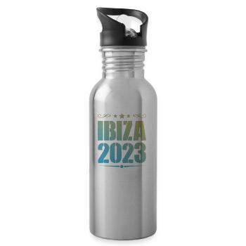Ibiza 2023 - Trinkflasche mit integriertem Trinkhalm - Lightsilver - Rechts