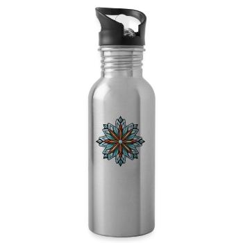 Frost Symbol Stern Winter Schnee - Trinkflasche mit integriertem Trinkhalm - Lightsilver - Rechts