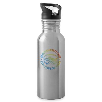 Après Ski Party Crew Ski Mountains Multicolored - Water bottle with straw - silver - Right