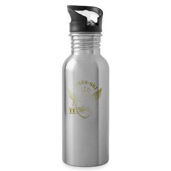 Apres Ski Team Spruch - Trinkflasche mit integriertem Trinkhalm - Lightsilver - Rechts