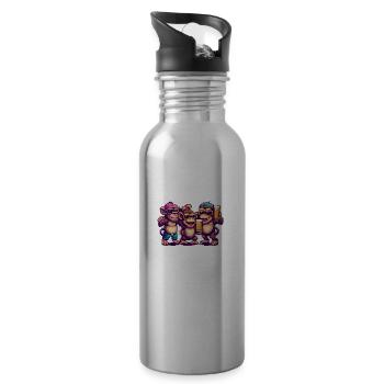 Malle 2024 Affe Bier Party Mallorca - Trinkflasche mit integriertem Trinkhalm - Lightsilver - Rechts