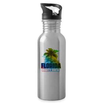Florida Party Crew Coloré - Gourde avec paille intégrée - argent clair - Droite