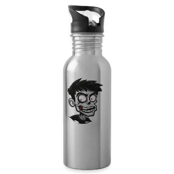 Zombie Halloween Comic Gruselig - Trinkflasche mit integriertem Trinkhalm - Lightsilver - Rechts