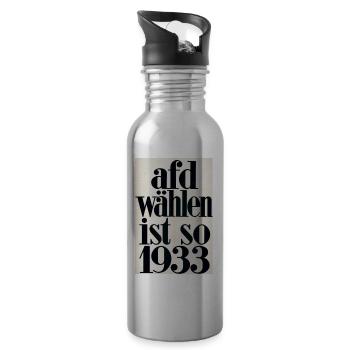 Afd wählen ist so 1933 shirt - Trinkflasche mit integriertem Trinkhalm - Lightsilver - Rechts