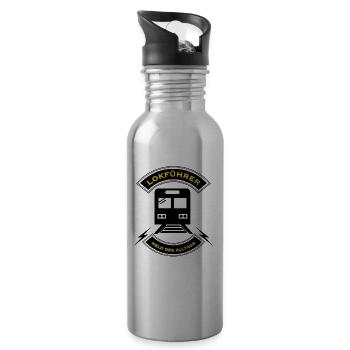 Lokführer Eisenbahn Zug Geschenk Geschenkidee - Trinkflasche mit integriertem Trinkhalm - Lightsilver - Rechts