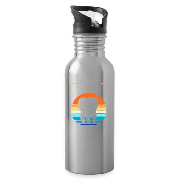 Receptionist Dentist Dental Dentist - Water bottle with straw - silver - Right