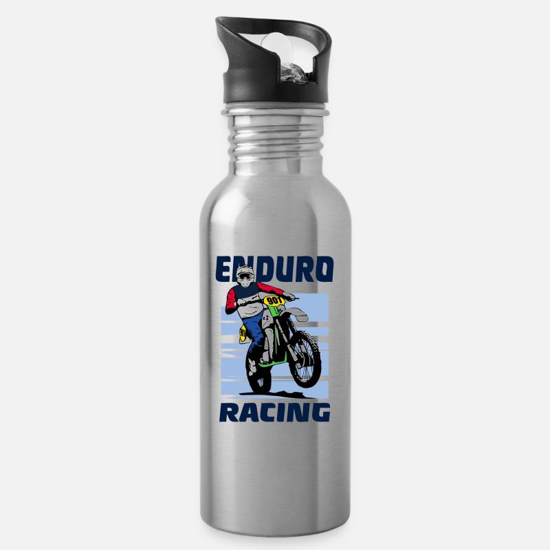 Enduro - Gourde avec paille intégrée - argent clair