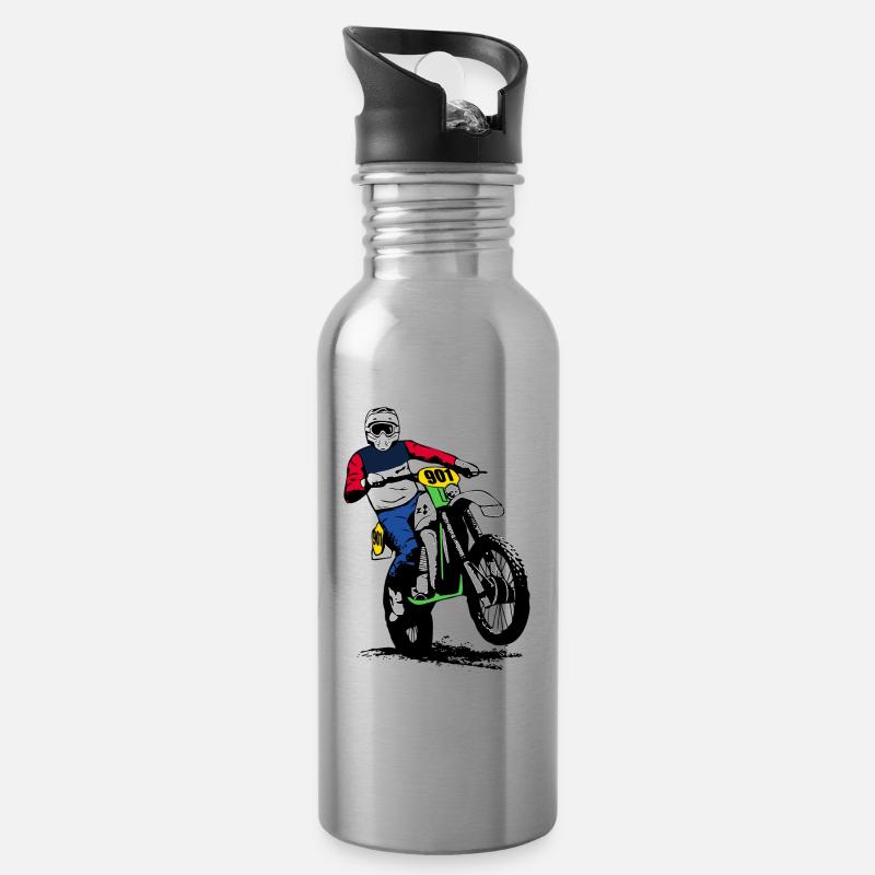 Enduro - Trinkflasche mit integriertem Trinkhalm - Lightsilver