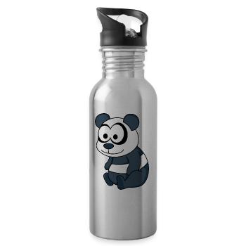 Panda Comic Tier - Trinkflasche mit integriertem Trinkhalm - Lightsilver - Rechts
