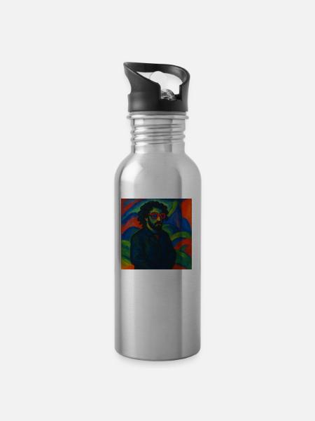 Dicker Onkel Franz-Marc-Stil - Trinkflasche mit integriertem Trinkhalm - Lightsilver