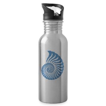 Nautilus (Fuzzy Blue Edition) - Water bottle with straw - silver - Right