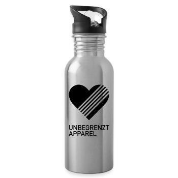 UNBEGRENZT LOVE by Unbegrenzt Apparel - Trinkflasche mit integriertem Trinkhalm - Lightsilver - Rechts