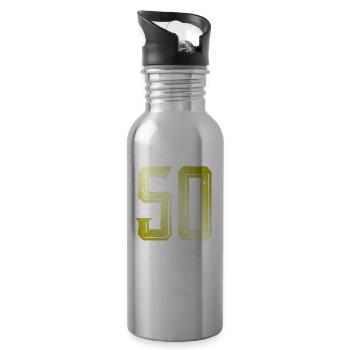 50 Number Symbol - Water bottle with straw - silver - Right