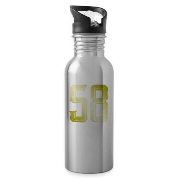 58 number symbol - Water bottle with straw - silver - Right