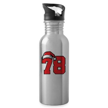 78 Number Christmas - Water bottle with straw - silver - Right