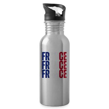 Flag of France, French pride - Water bottle with straw - silver - Right