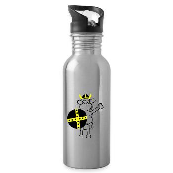 wikinger3 - Trinkflasche mit integriertem Trinkhalm - Lightsilver - Rechts