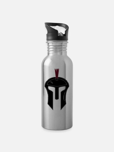 Sparta Helm - Trinkflasche mit integriertem Trinkhalm - Lightsilver