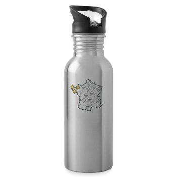 breton sun - Water bottle with straw - silver - Right