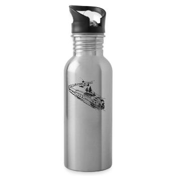 locomotive - Water bottle with straw - silver - Right