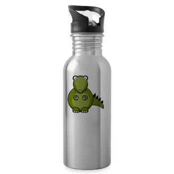Dino - Water bottle with straw - silver - Right