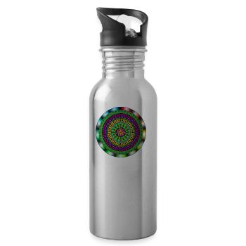 Mandala - Trinkflasche mit integriertem Trinkhalm - Lightsilver - Rechts
