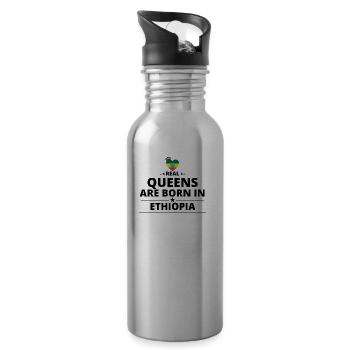 GIFT QUEENS LOVE FROM ETHIOPIA - Water bottle with straw - silver - Right