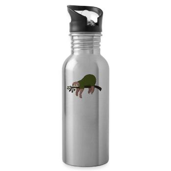 Sloth lundi anniversaire cadeau drôle de bureau - Gourde avec paille intégrée - argent clair - Droite