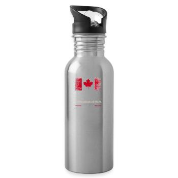 Canada, Ottawa, Maple Leaf Maple Leaf Canada Amérique - Gourde avec paille intégrée - argent clair - Droite