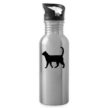 Poussins chat chats chat chats - Gourde avec paille intégrée - argent clair - Droite